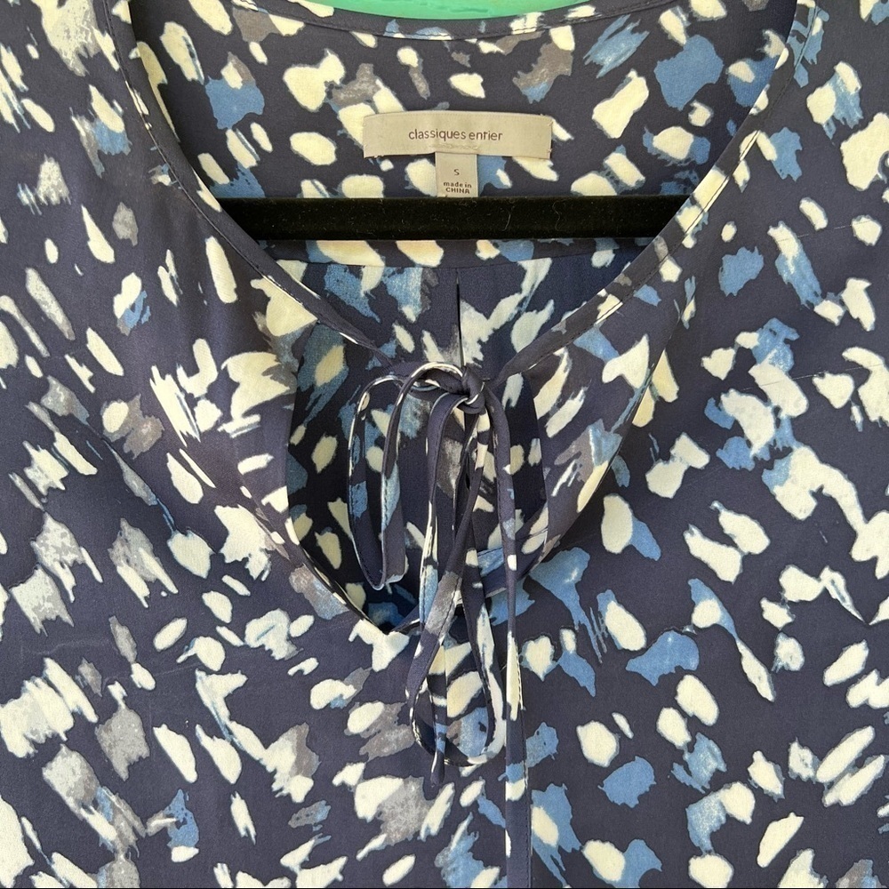 100% SILK CLASSIQUES ENTIER BLOUSE WATERCOLOR LS SIZE SMALL - Picture 3 of 8